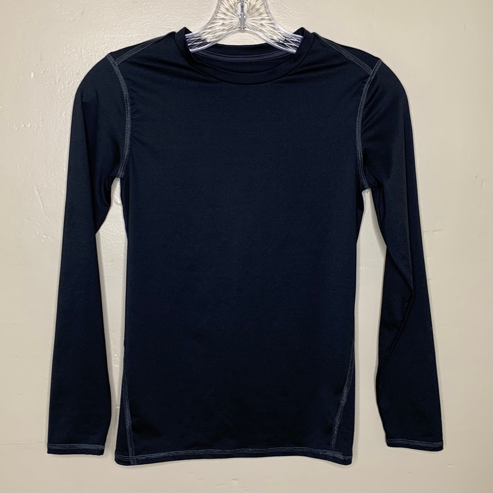 CHAMPION Black Shirt Long Sleeve Compression Spandex Tee, Boys Large